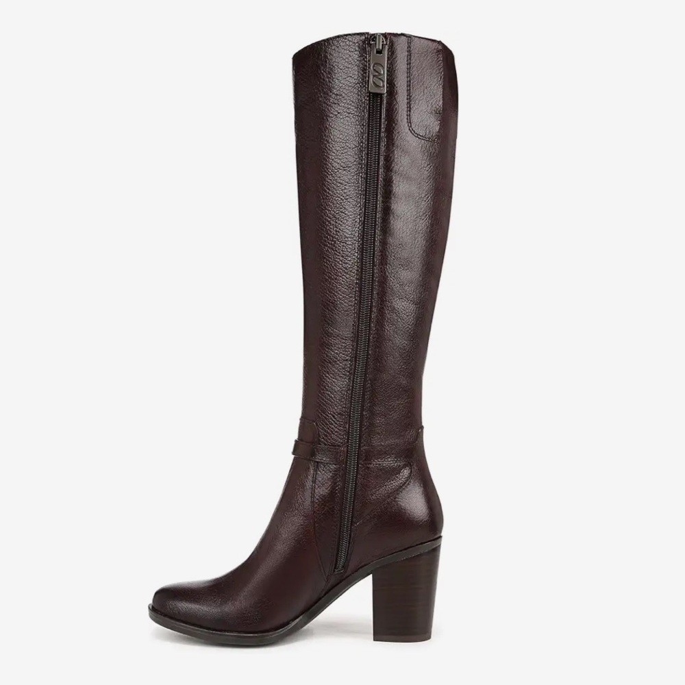 NIB NATURALIZER Wine Leather Knee-High Boots - Picture 5 of 11